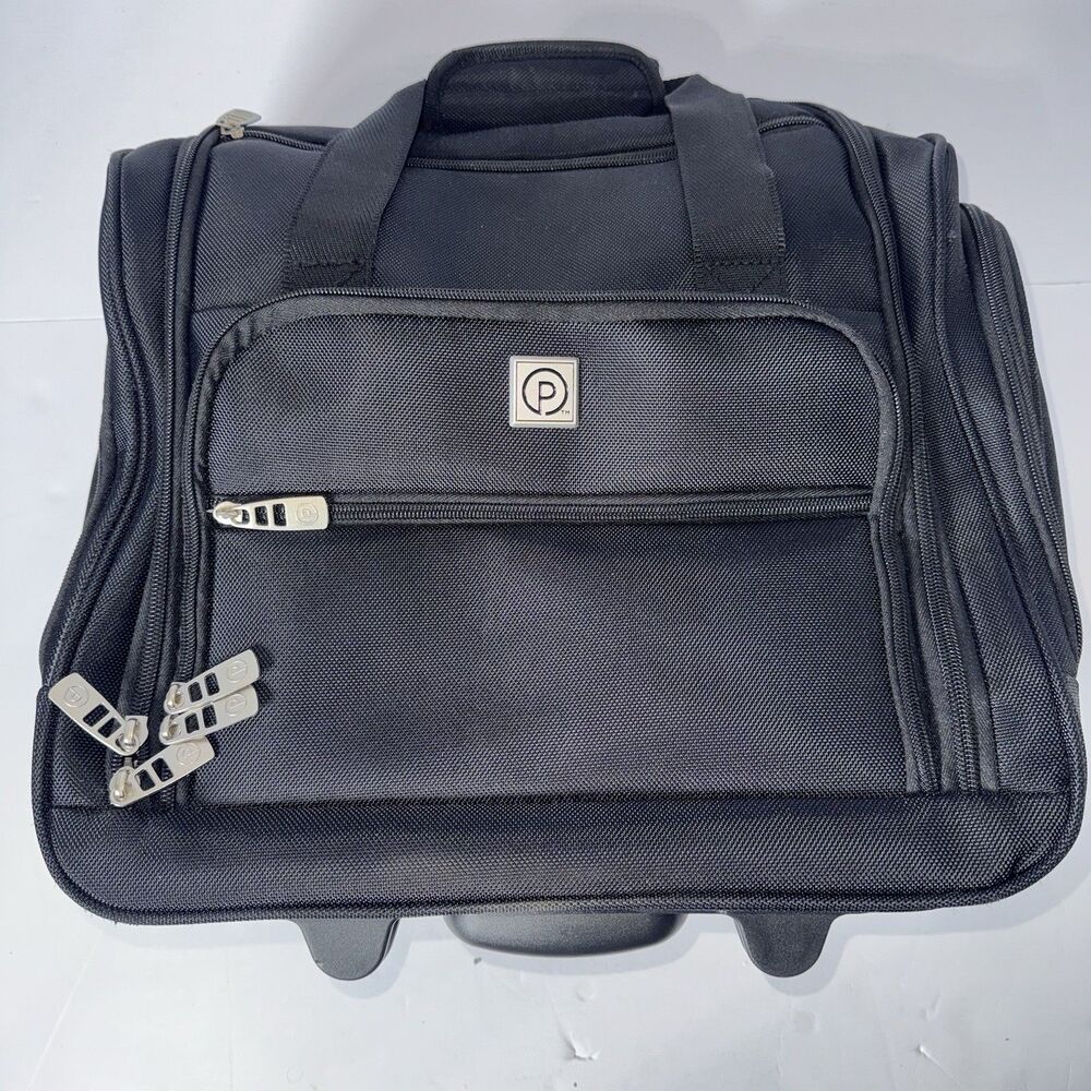 Protege Rolling Carry-On Tote 14 in Nylon, Black, Wheels & Retractable Handle